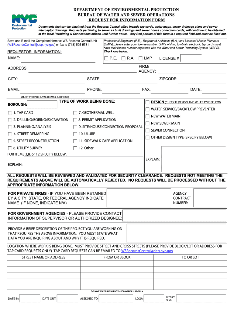 Ws Records Central Unit Wsrecordscentraldepnycgov or Fax to 718 595 5781 Form