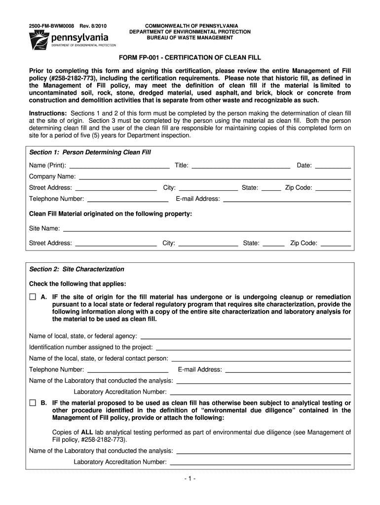 Get and Sign Pa Dep Clean Fill 2010-2022 Form