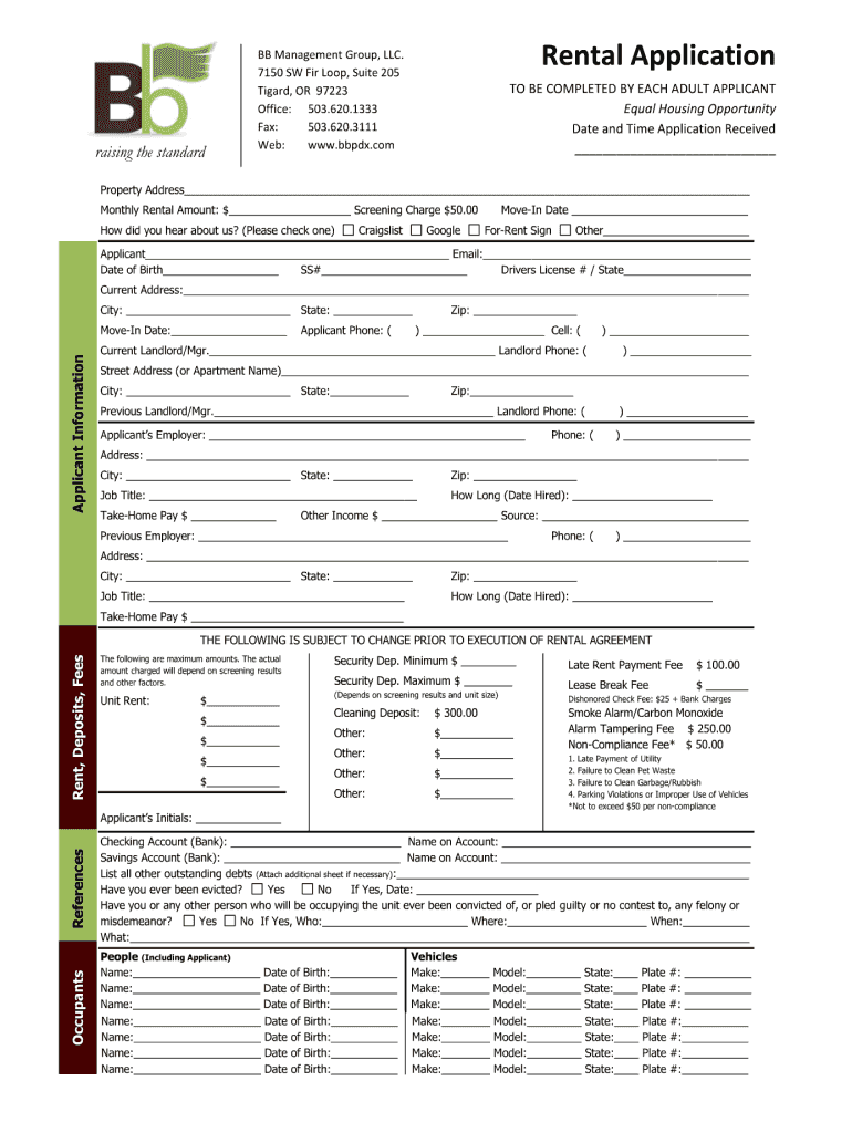 Bbpdx Rental  Form