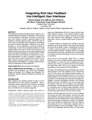 Integrating Rich User Feedback into Intelligent User Interfaces Eusesconsortium  Form