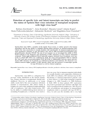 Detection of Specific Lytic and Latent Transcripts Can Help to Predict Actabp  Form