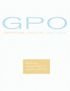 Doing Business with GPO Gpo  Form