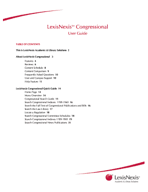 LexisNexis Congressional Universe  Form