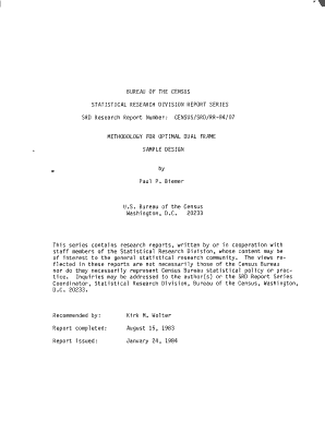 Methodology for Optimal Dual Frame Sample Design Census Bureau Census  Form