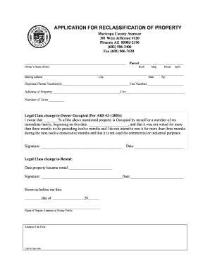 County Accessor Reclassify Notice  Form