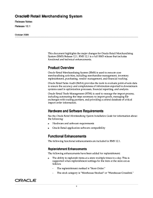 Oracle Retail Central Office Release Notes  Form