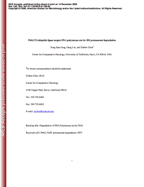 Pirh2 E3 Ubiquitin Ligase Targets DNA Polymerase Eta for 20S Mcb Asm  Form