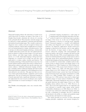 Ultrasound Imaging Principles and Applications in Rodent Research Form