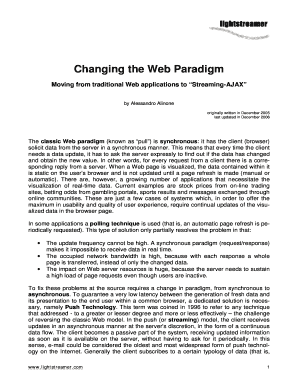 Changing the Web Paradigm Lightstreamer  Form