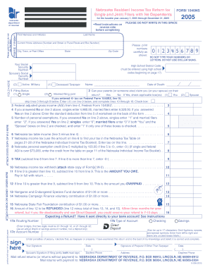 Nebraska Fillable 1040n Form