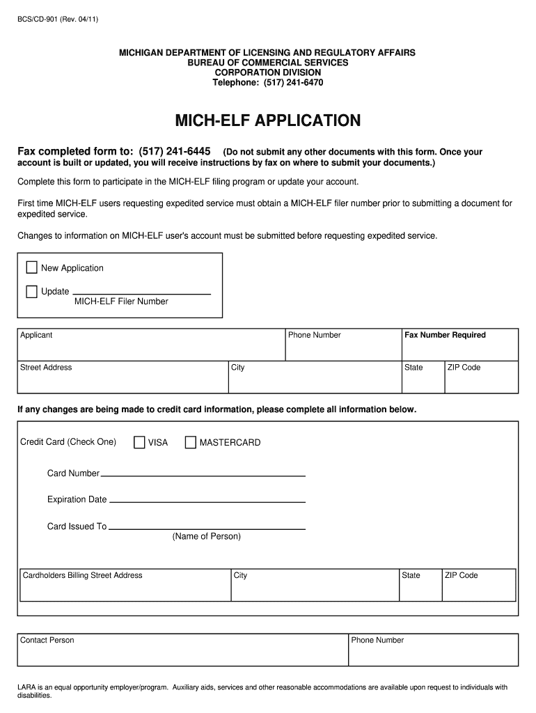 Get and Sign Mich Elf Application Form 2015-2022
