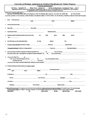 U of Mich Application Form