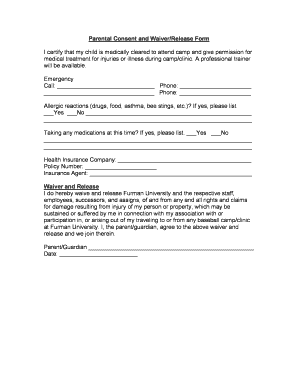 Waiver Letter for Parents Consent  Form