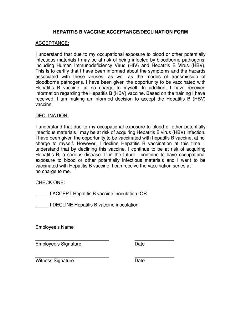 Hep B Declination Form