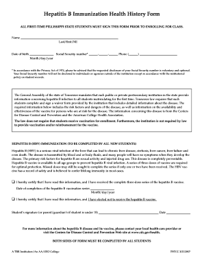 Pellissippi State Immunization Form