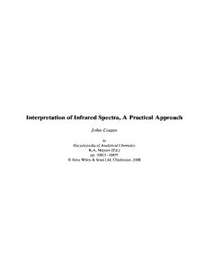 Interpretation of Infrared Spectra a Practical Approach  Form