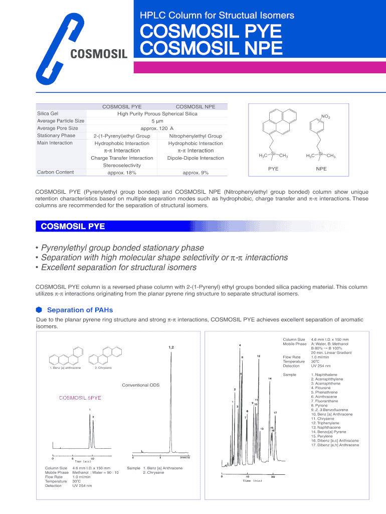 HPLC Column for Structual Isomers  Nacalai Co  Form