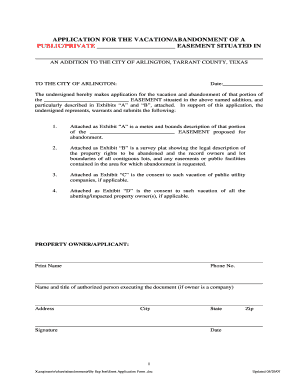 Vacation of Easement Form