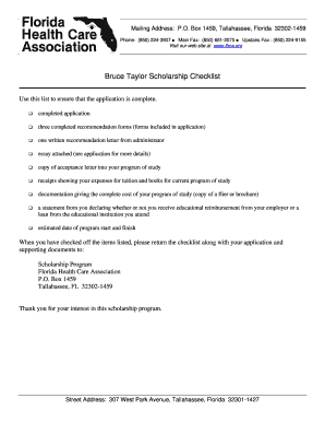 Bruce Taylor Scholarship Form