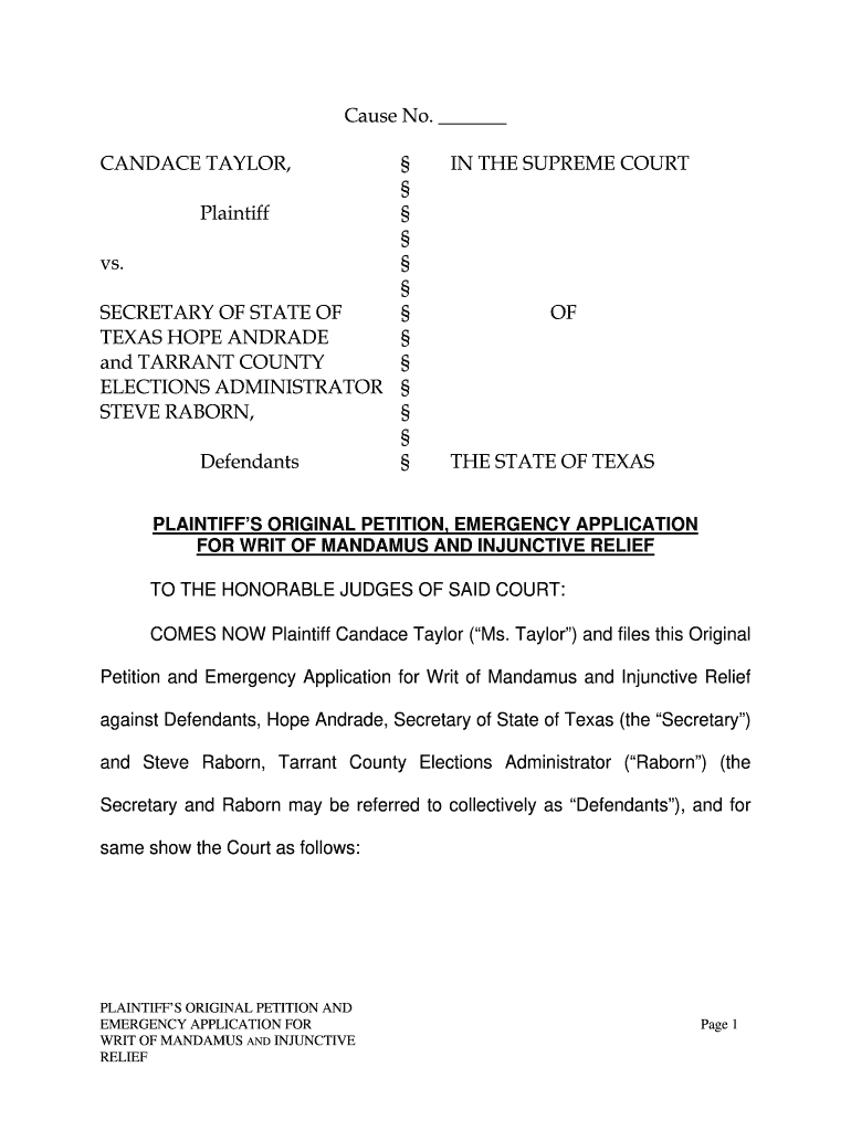 Mandamus  Form