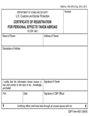 Cbp Form 1303