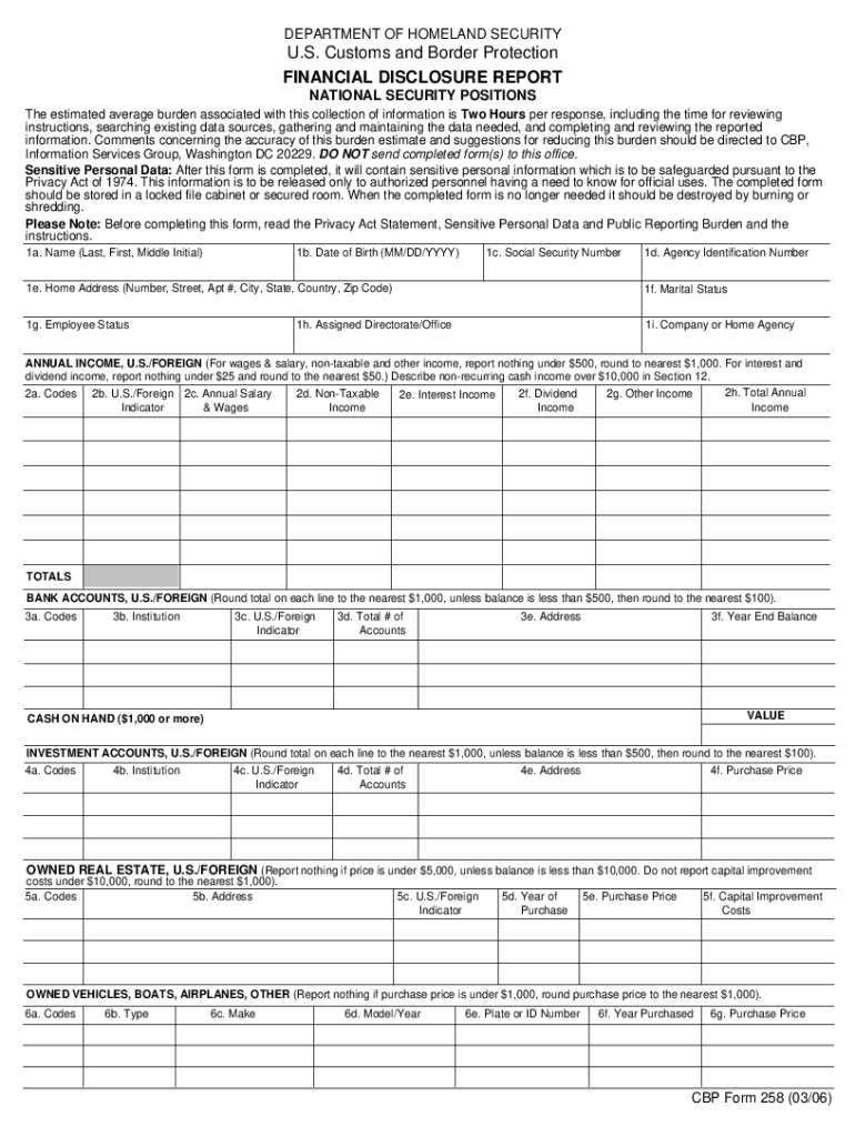  258 Form 2006-2024