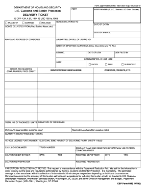 Cartage Ticket Template  Form