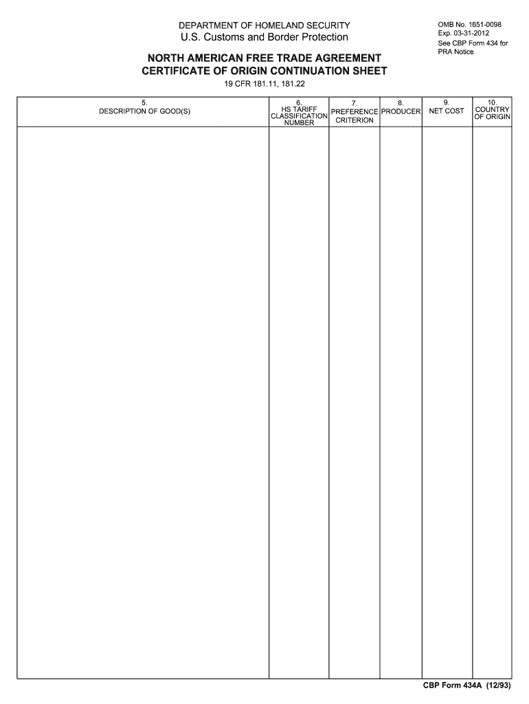  Cbp Form 434 Fillable 2017