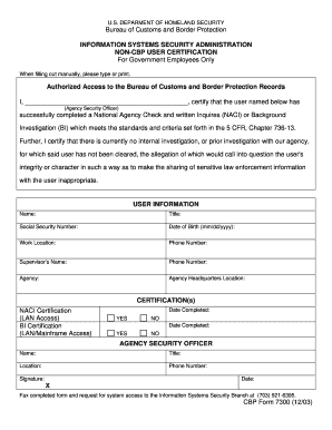 Cbp Form 7300