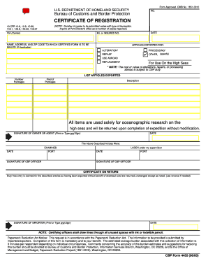 Cbp Form 4455 Instructions