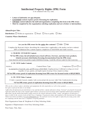 Cddvd Generic Order Form