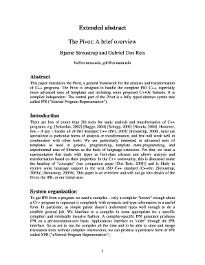 Extended Abstract Example  Form