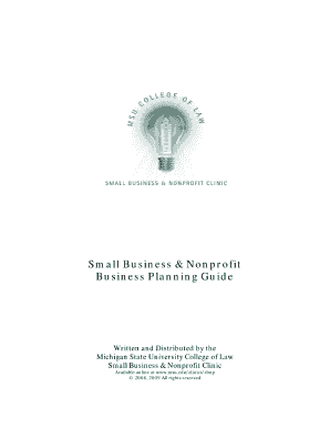 Startup Nonprofit Business Plan Template PDF  Form