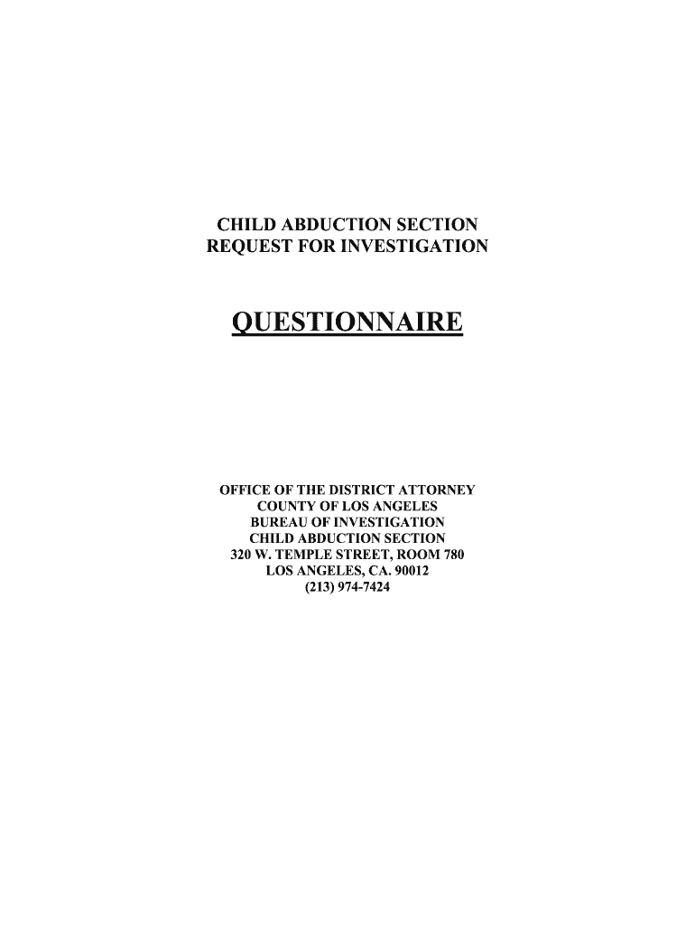 Abduction Prevention Order Form for Colorado