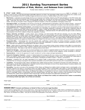 Standard Disc Golf Course Liability Waiver Form