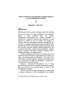 Application of Customary International Law in Nigeria Form