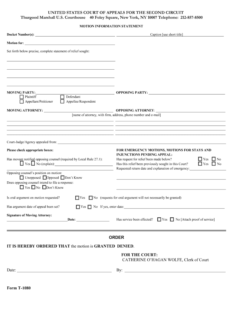 Court Form T 1080: get and sign the form in seconds