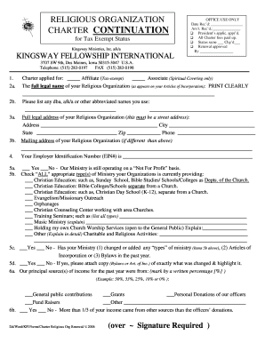 Kingsway Fellowship International  Form