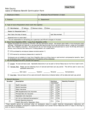 Benefits Continuation Election Form