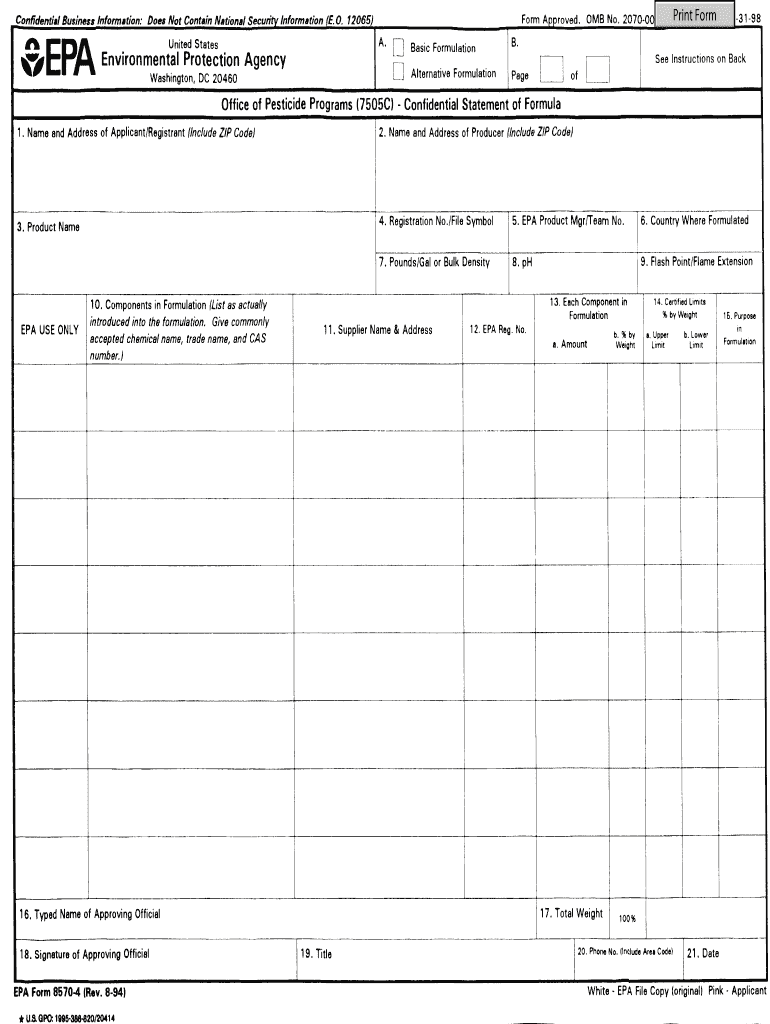 Epa Form 8570 5