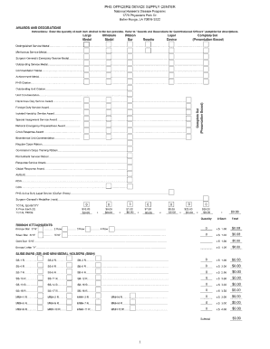 Phs Officers Device Supply Center Form