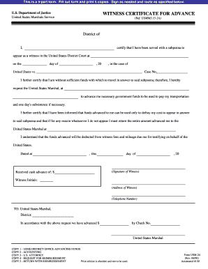 Witness Certificate Form