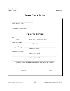 Proof of Service Example  Form