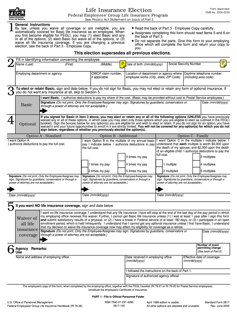  Standard Form 2817 2011