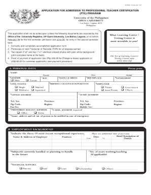 Open University Ptc Forms Fill