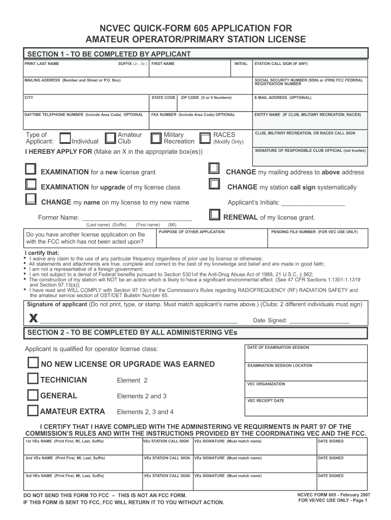  Fcc Form 605 2007