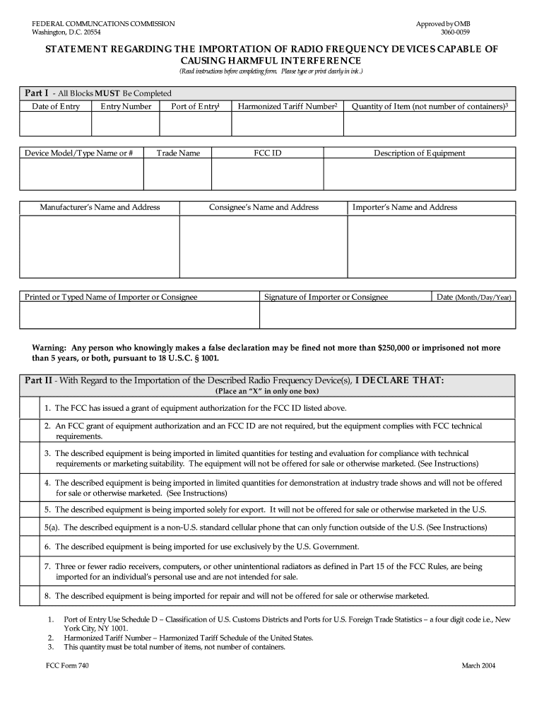  740 Form 2004-2024