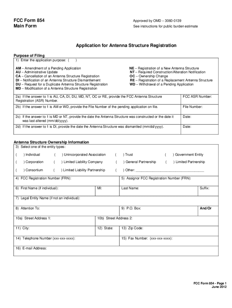  Fcc Form854 2012-2024