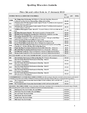 Spalding Spelling Assessment Manual  Form