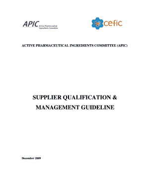 Apic Supplier Qualification Management Guideline  Form